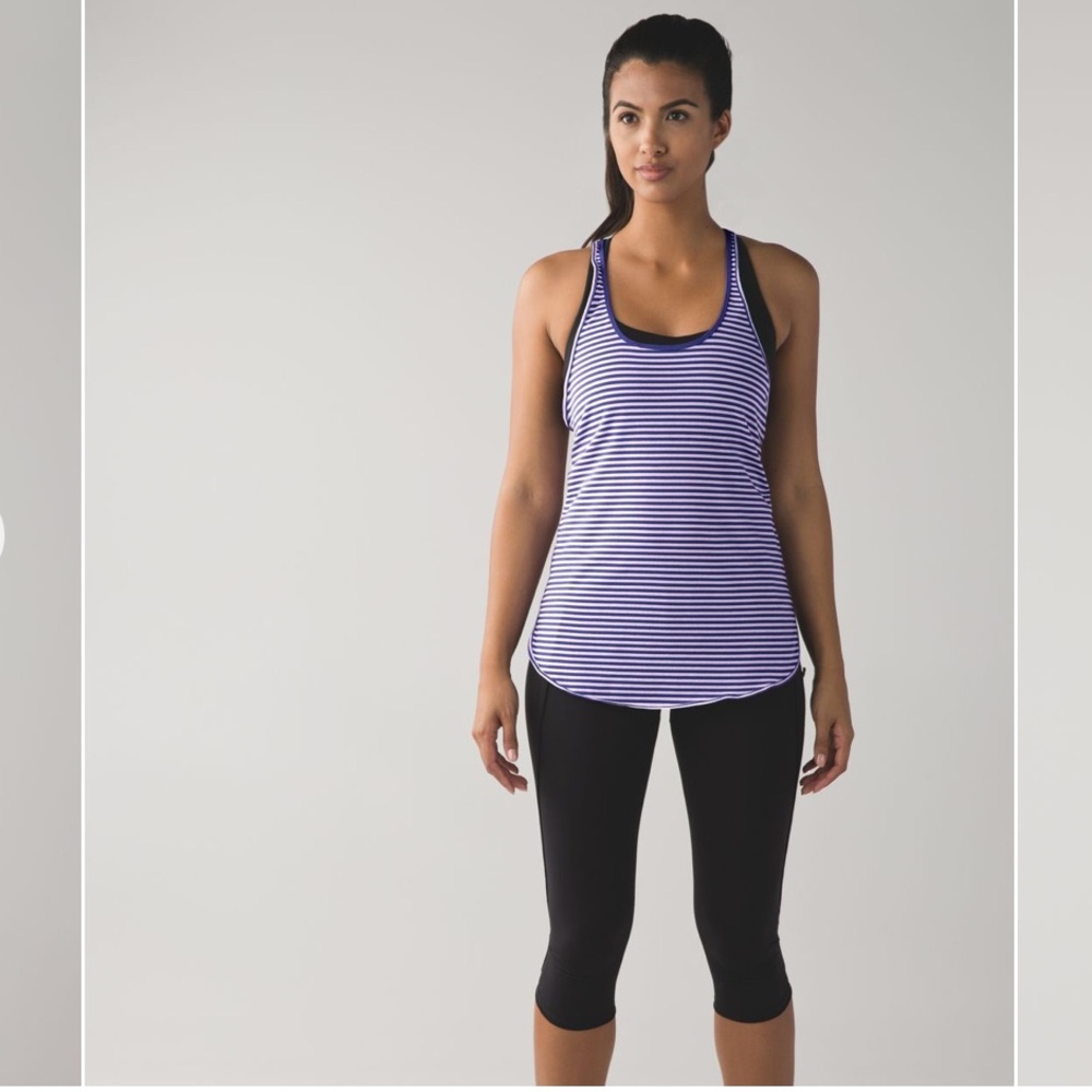 Lululemon | Tank Top "What The Sport Singlet Purple Stripe" | size 10